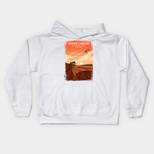 Grand Canyon Vintage Minimal Retro National Park Travel Poster Kids Hoodie